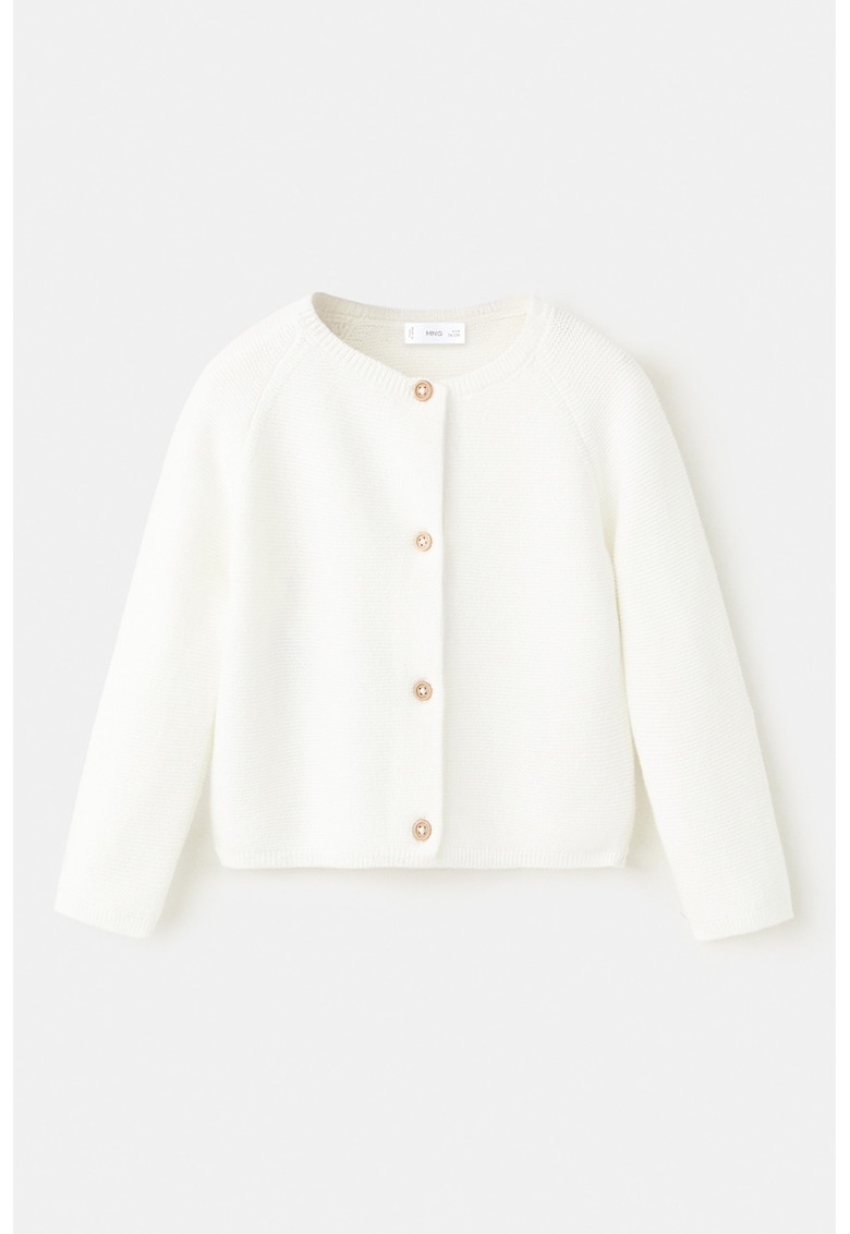 Cardigan cu nasturi si maneci raglan - Alb