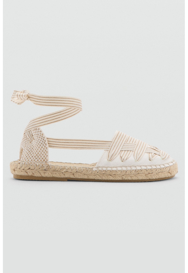 Espadrile cu model in dungi - Crem
