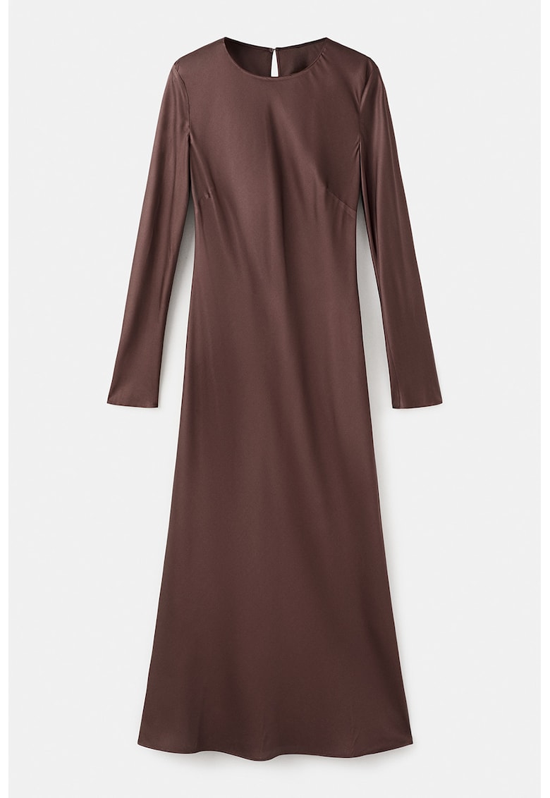 Rochie lunga de satin - Maro inchis
