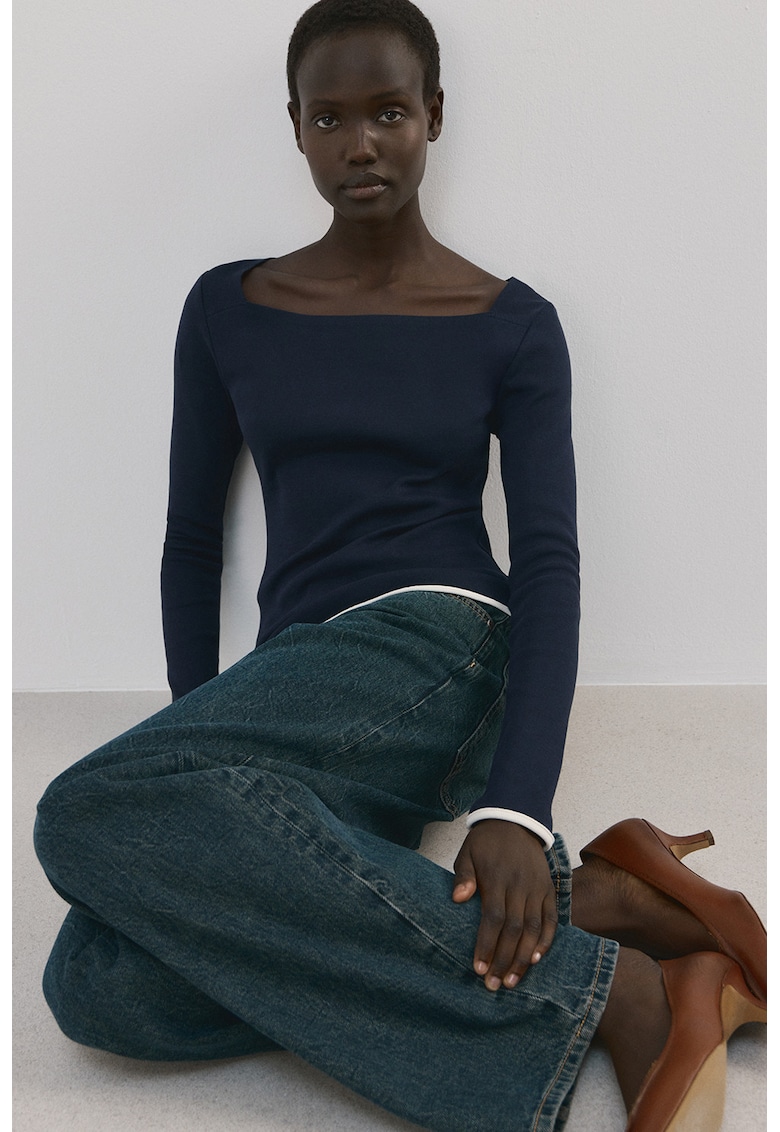 Bluza regular fit de bumbac - Bleumarin