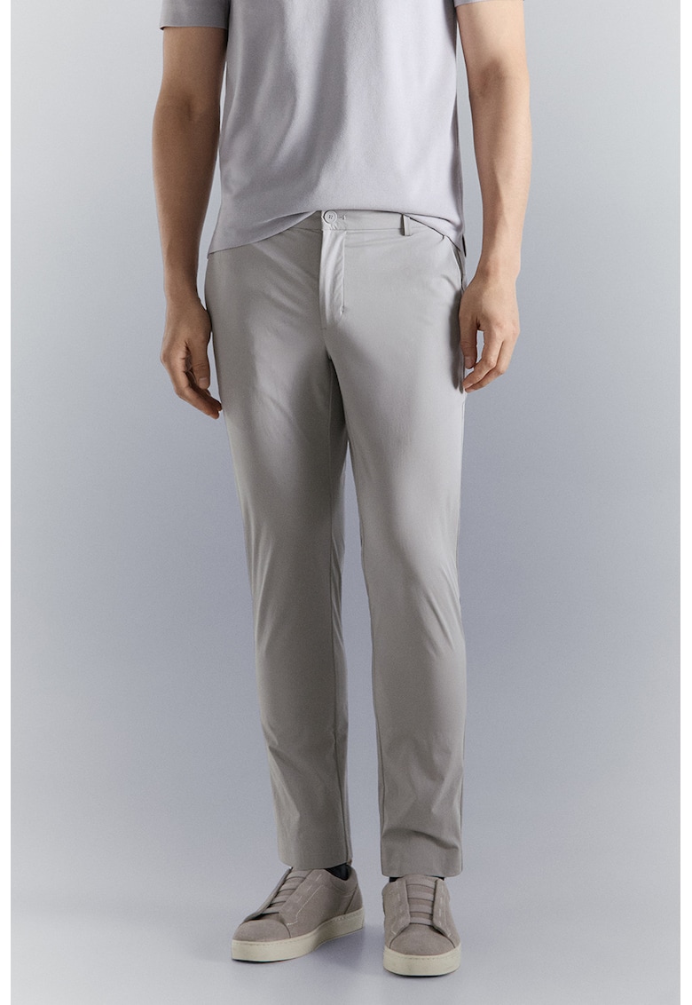 Pantaloni chino slim fit cu finisaj rezistent la apa - Alb murdar