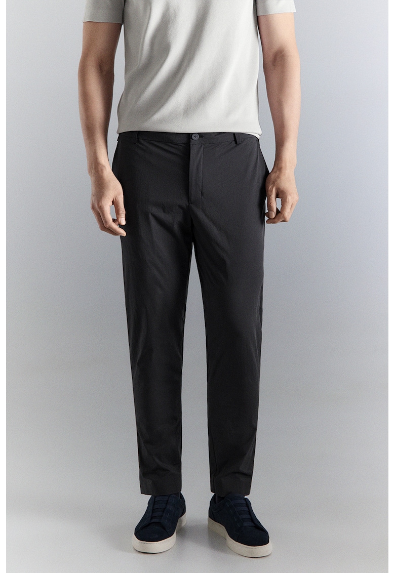 Pantaloni chino slim fit cu finisaj rezistent la apa - Gri inchis