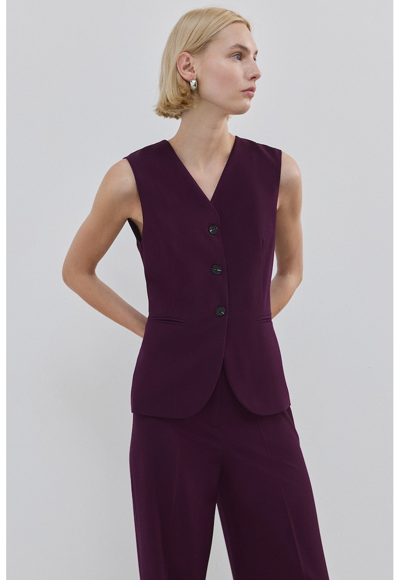 Salopeta cu decolteu in V si croiala ampla - Violet