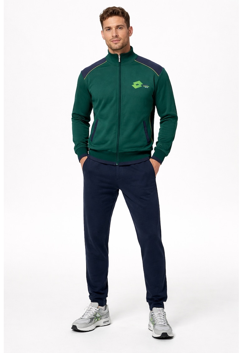 Trening barbati LA2039 - set bluza cu fermoar si pantaloni - regular fit Albastru - Verde
