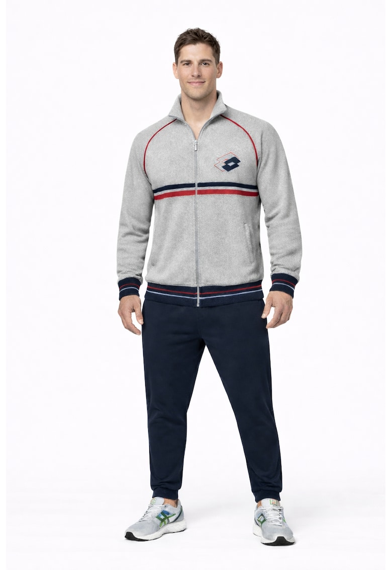 Trening bărbați set bluza cu fermoar și pantaloni - gri -