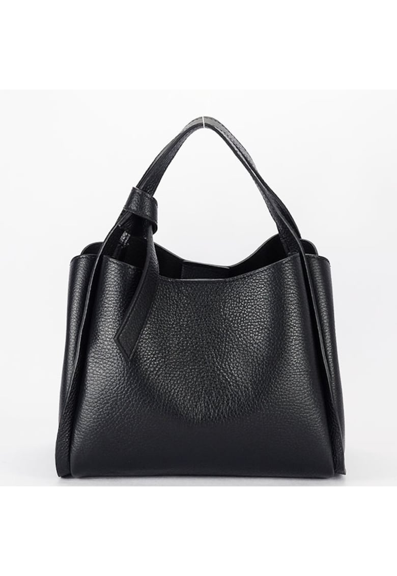 Geanta medie neagra din piele naturala 8905 128 19193 - Negru