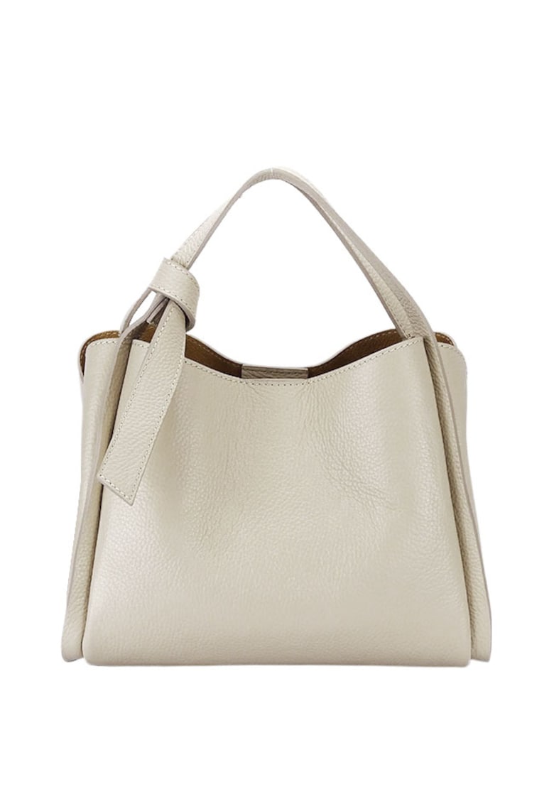 Geanta medie din piele naturala 8905 128 - Bej - 20x26x15