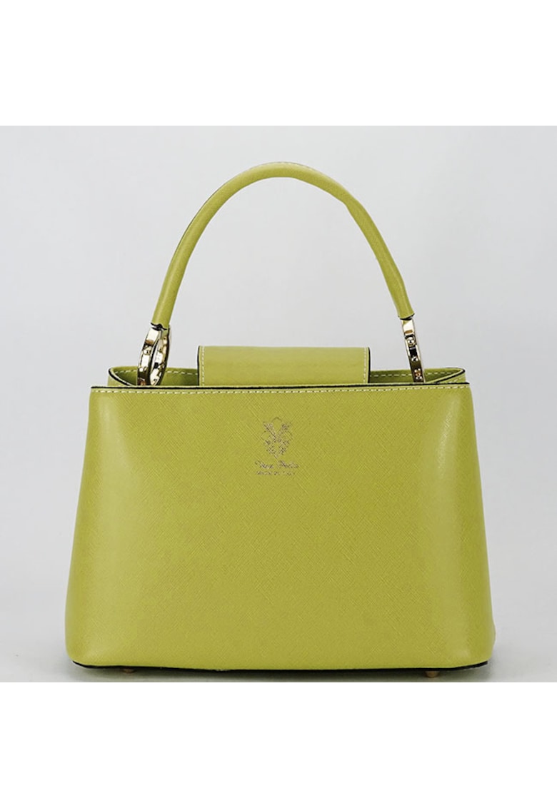 Geanta medie verde lime din piele naturala 8950 119 19187 - Verde lime