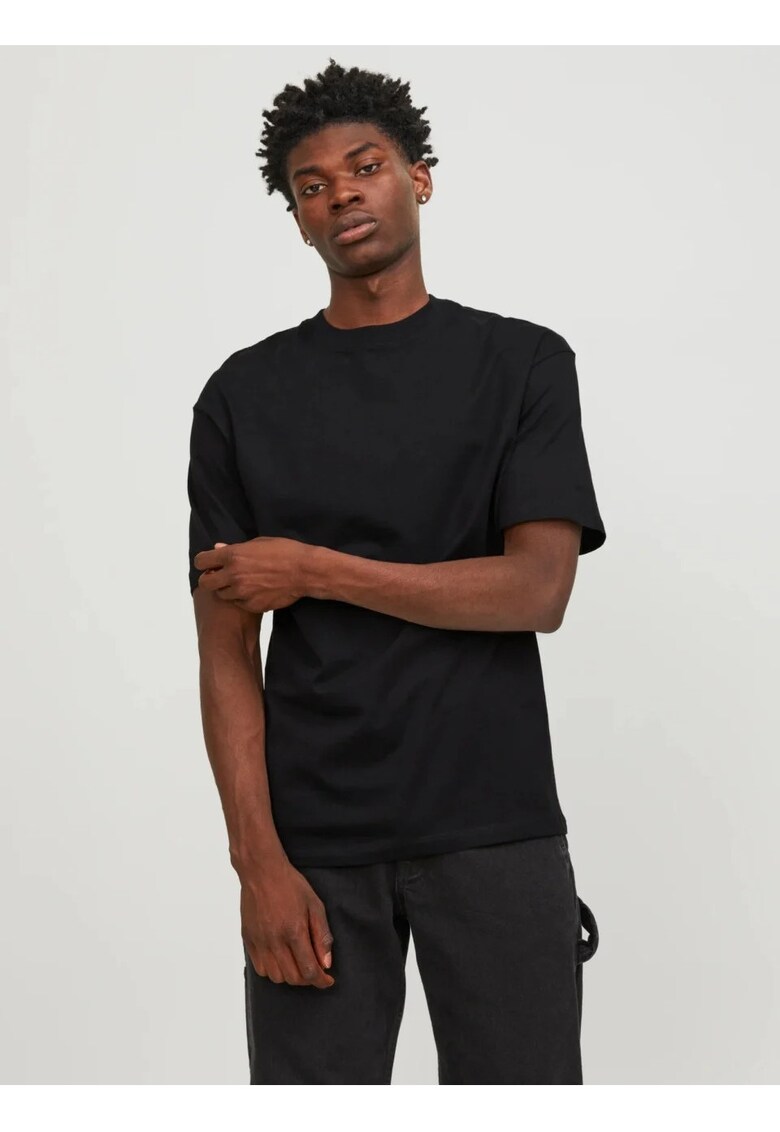 Tricou simplu - Bradley - barbati - din bumbac - Regular fit - Negru