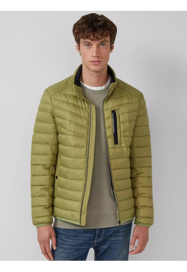Jacheta matlasata barbati - usoara cu detalii sportive contrastante - Verde masliniu