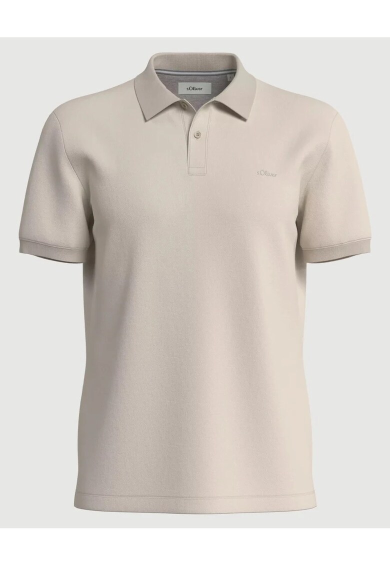 Tricou polo barbati - din piqué de bumbac - Bej