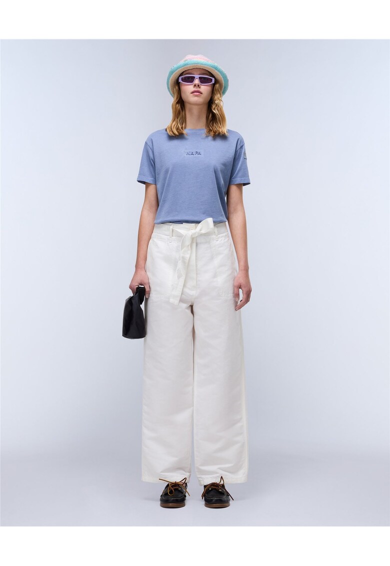 Pantaloni din amestec de in - cu croiala ampla -