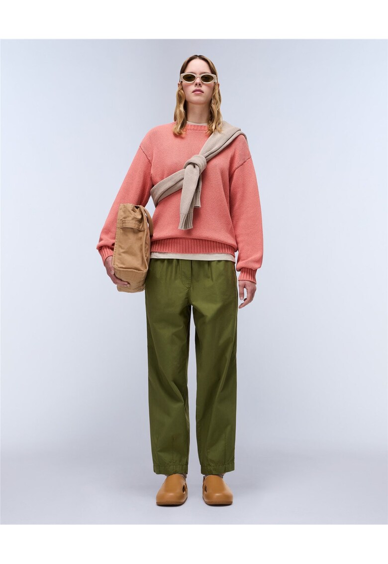 Pantaloni slim fit din bumbac Cisa - Verde