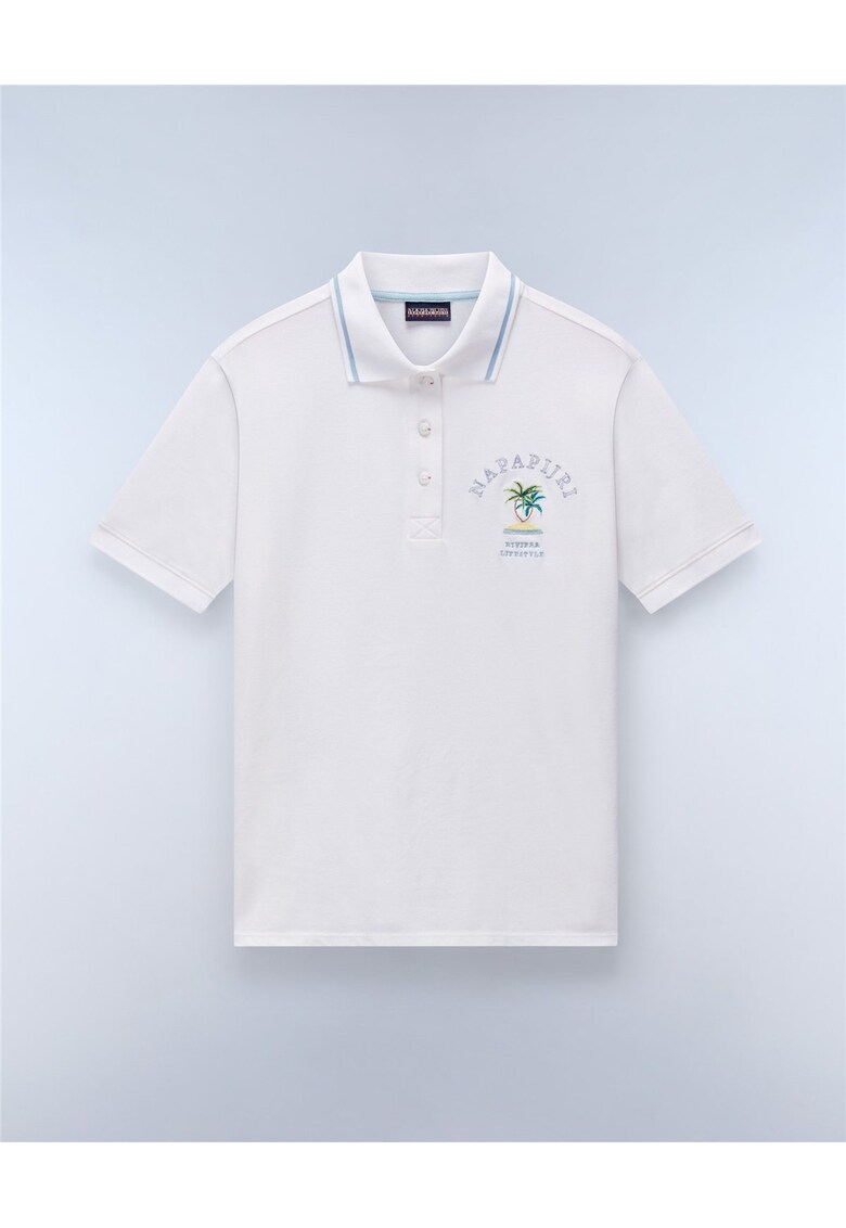 Tricou polo cu dunga contrastanta -