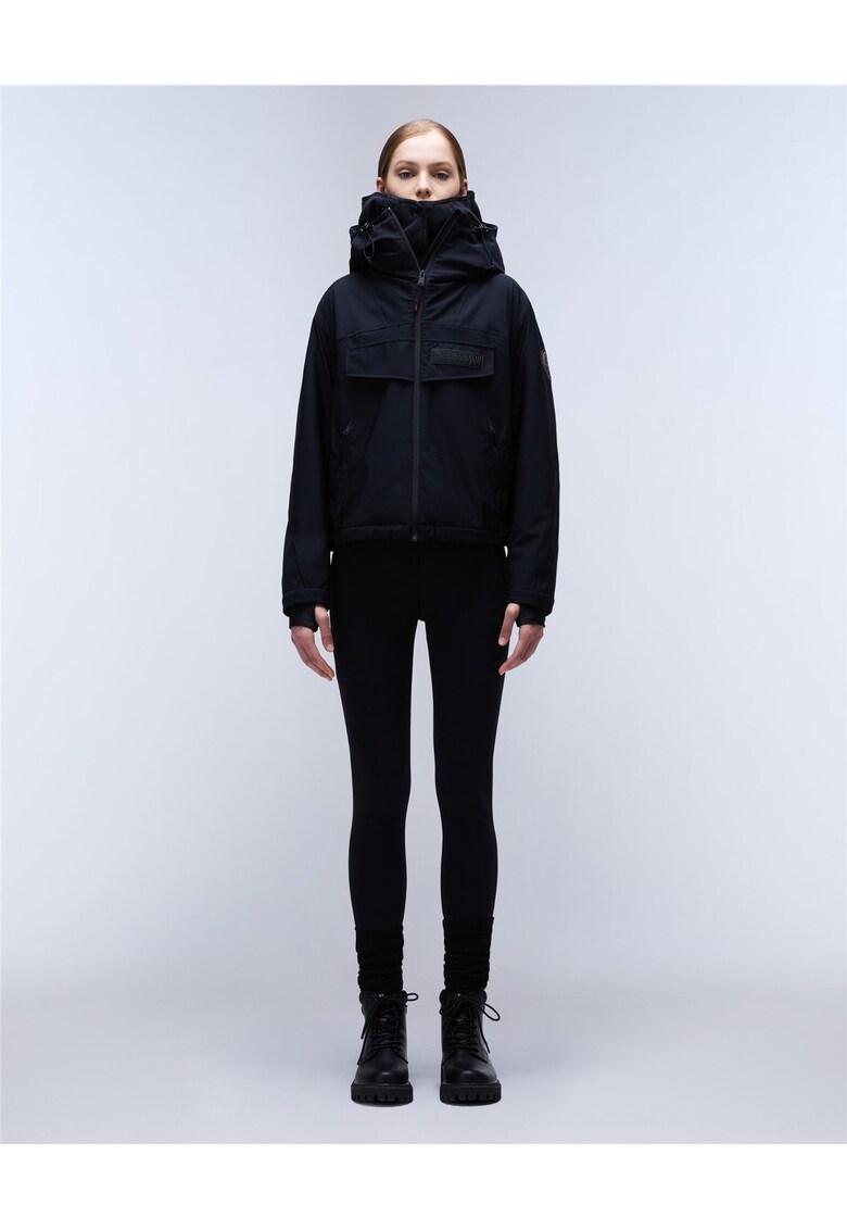 Geaca usoara cu guler inalt si gluga Rainforest Tech -