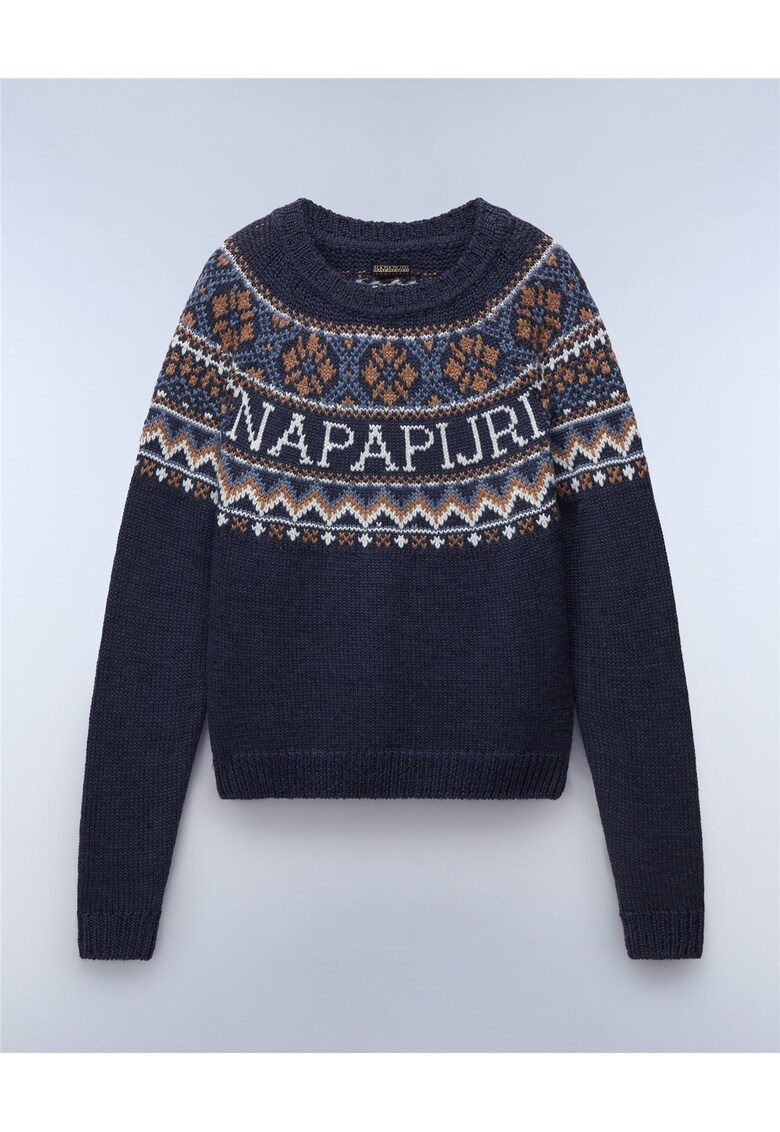 Pulover din amestec de lana cu motive Fair Isle Ubaye -