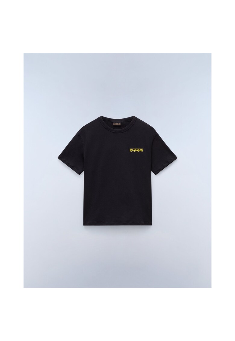 Tricou cu imprimeu pe fata si pe spate Adige - Negru