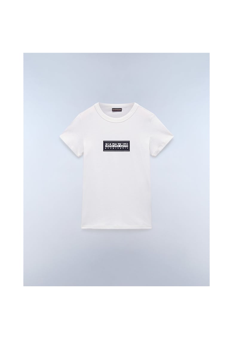 Tricou din bumbac cu decolteu la baza gatului Chamois -