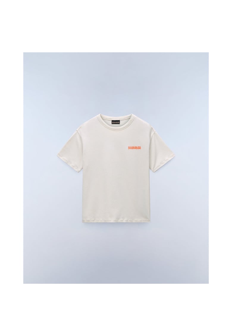Tricou cu imprimeu pe fata si pe spate Adige - Alb