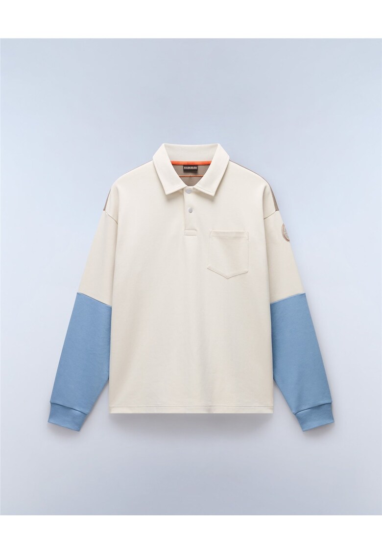Bluza cu guler polo si cu model colorblock Berm -