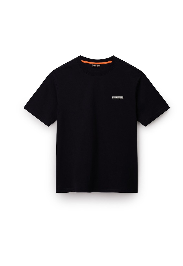 Tricou cu decolteu la baza gatului - Negru