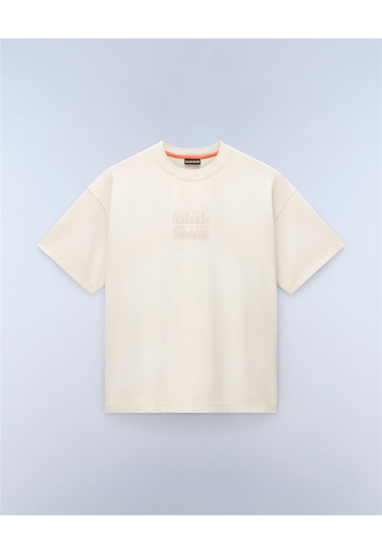 Tricou cu imprimeu logo si maneci cazute Comel - Bej