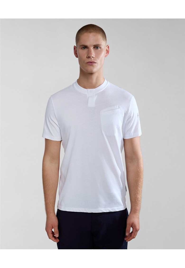 Tricou din bumbac cu detaliu logo pe maneca Melville -
