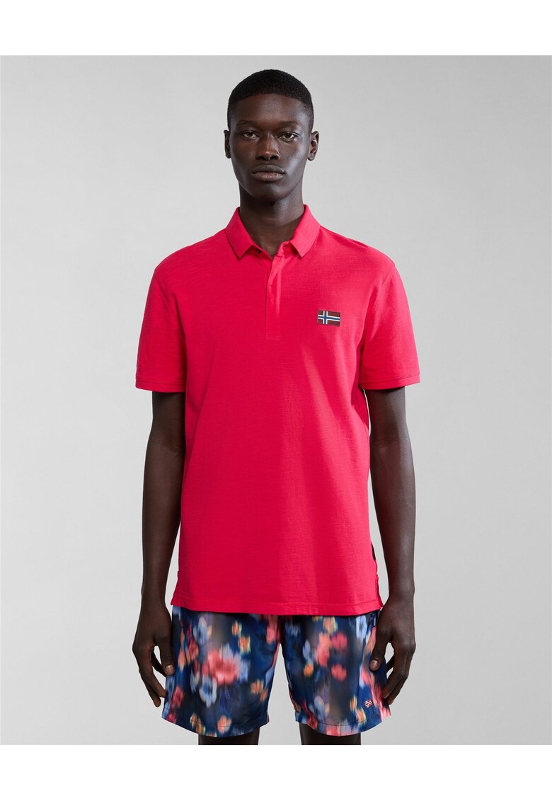 Tricou polo din bumbac cu aplicatie logo Ebea