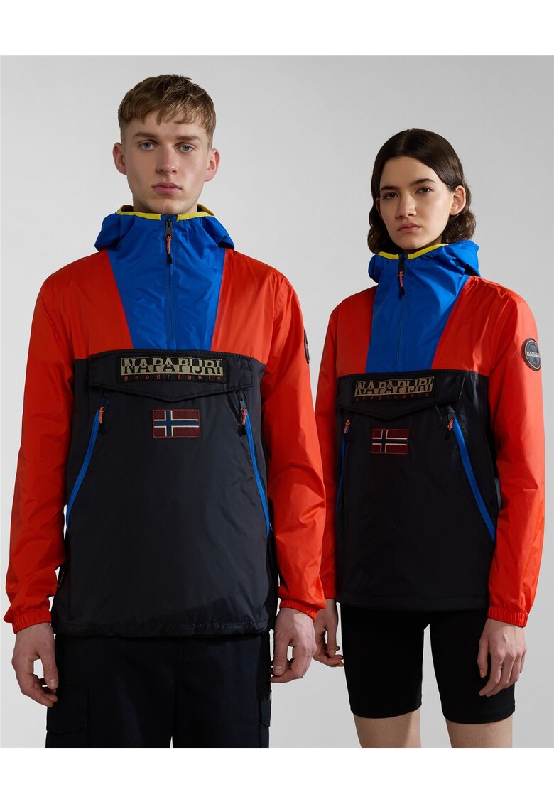 Jacheta unisex fara inchidere - impermeabila - cu design colorblock Rainforest -