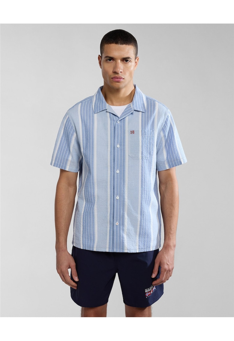 Camasa cu maneca scurta si imprimeu in dungi Tulita -