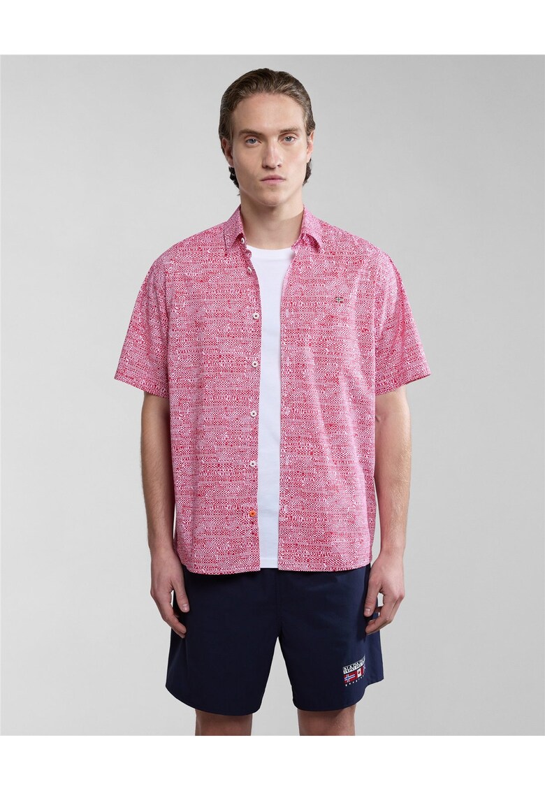 Camasa cu maneca scurta si imprimeu abstract Ronge -