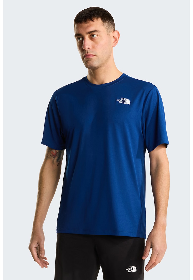 Tricou cu imprimeu logo pe partea din spate pentru fitness 24/7 - Albastru indigo