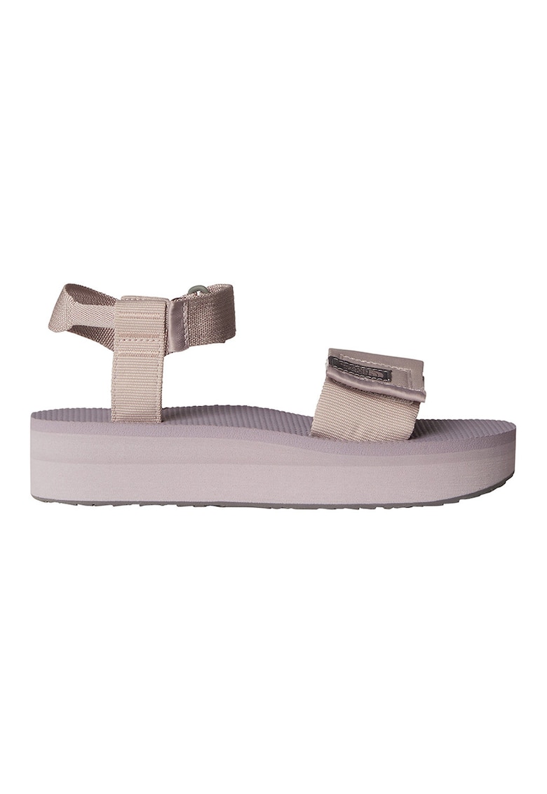 Sandale cu talpa flatform si barete cu inchidere velcro Skeena - Bej/Liliac prafuit