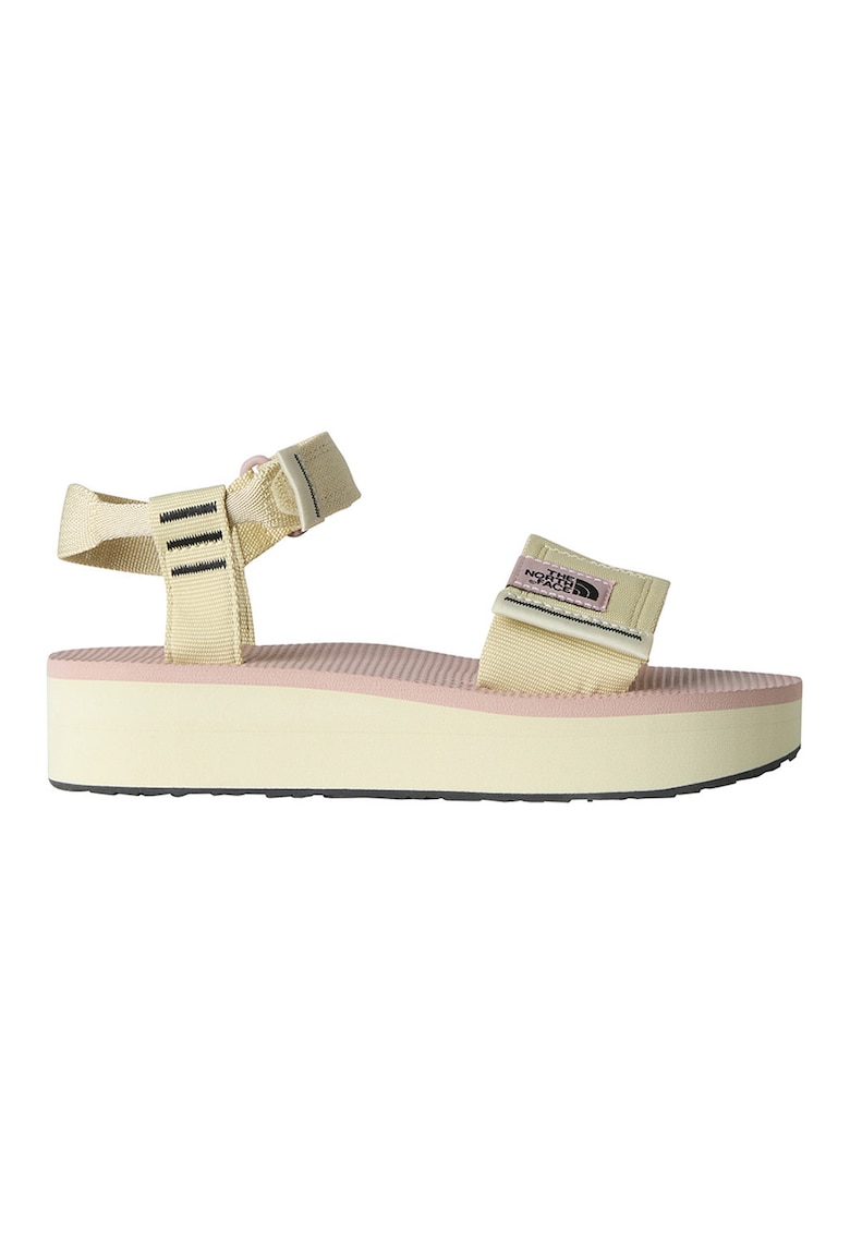 Sandale cu talpa flatform si barete cu inchidere velcro Skeena - Bej deschis