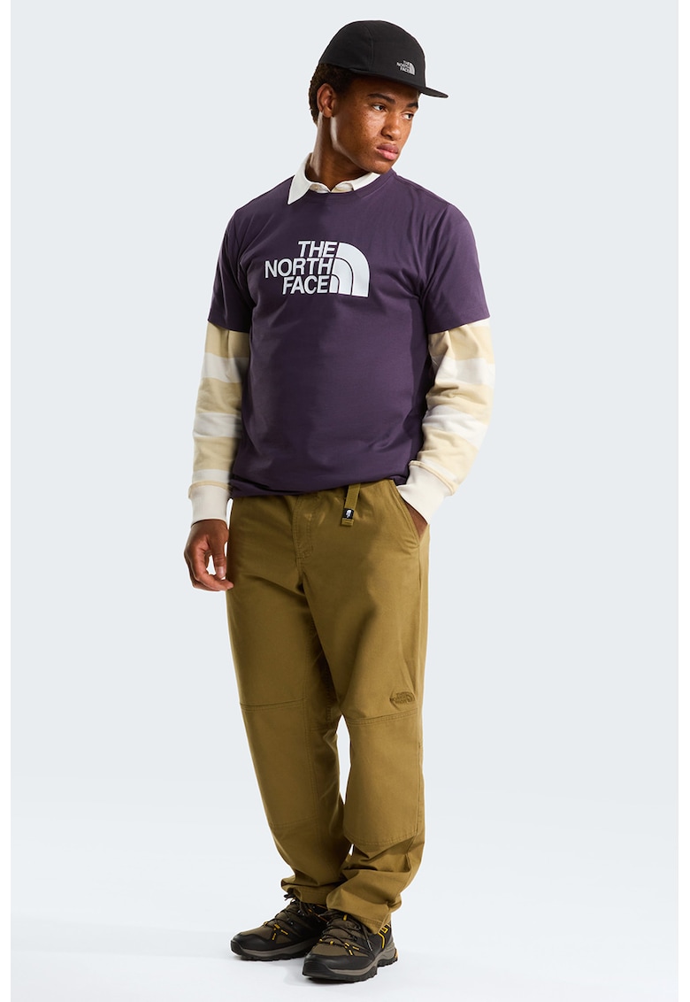 Tricou cu decolteu la baza gatului si imprimeu logo Evolution - Violet