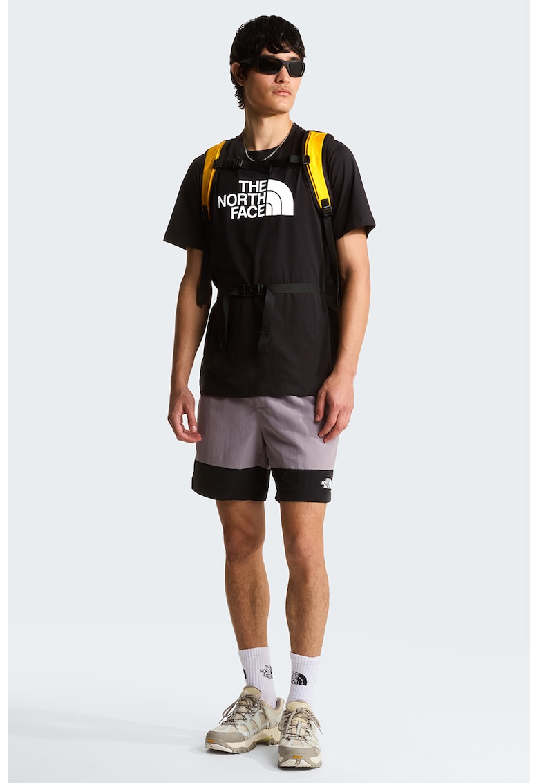 Tricou cu decolteu la baza gatului si imprimeu logo Evolution - Alb/Negru