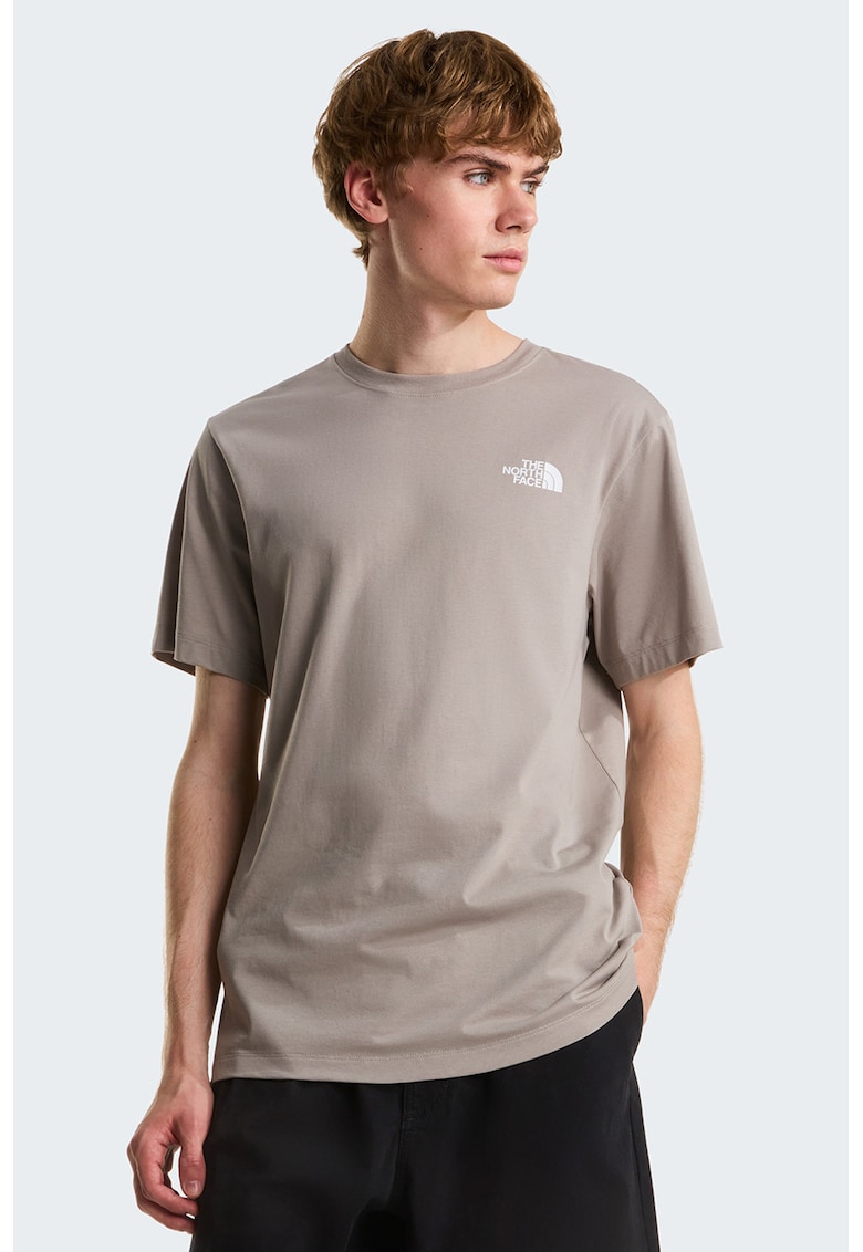 Tricou regular fit cu imprimeu logo pe piept Evolution Box - Maro taupe