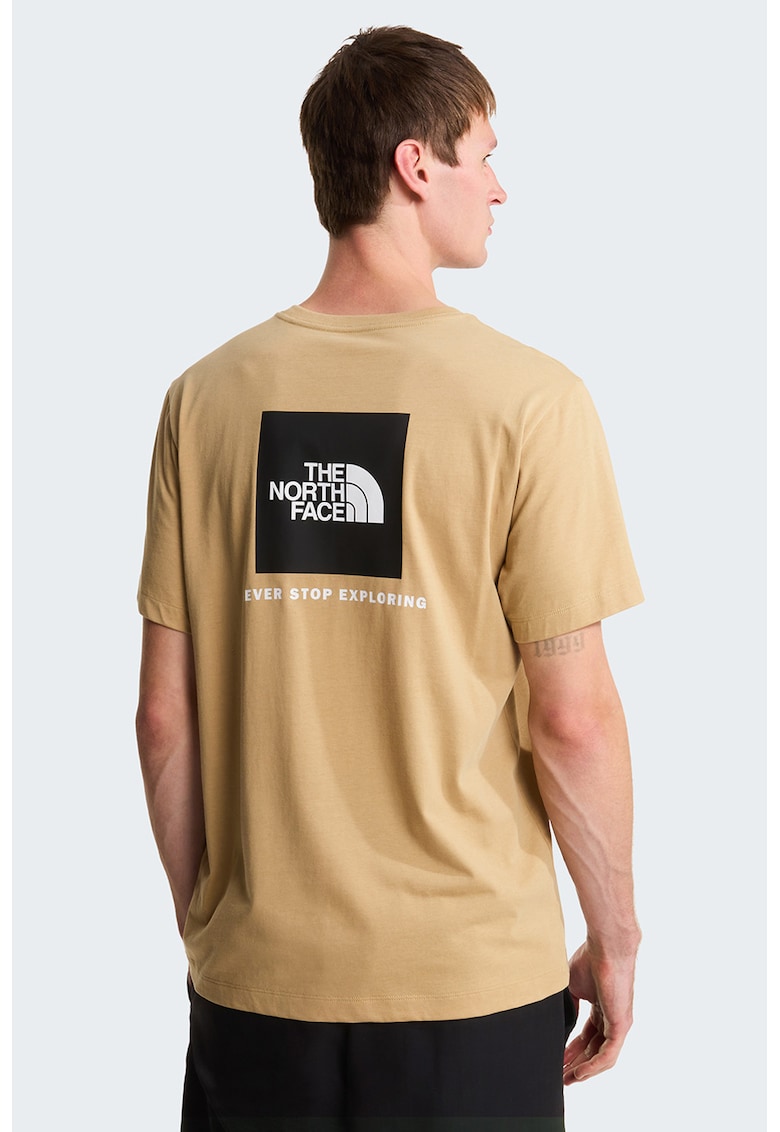 Tricou regular fit cu imprimeu logo pe piept Evolution Box - Maro camel
