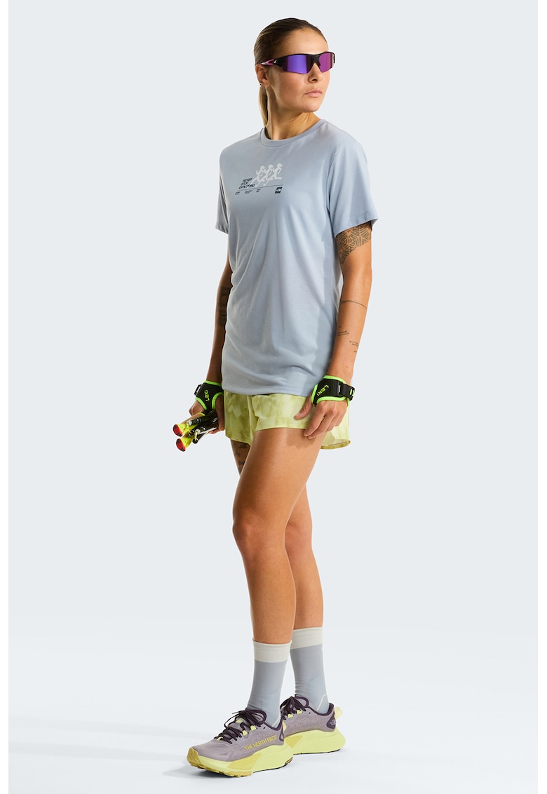 Tricou cu logo pentru fitness - Albastru azur