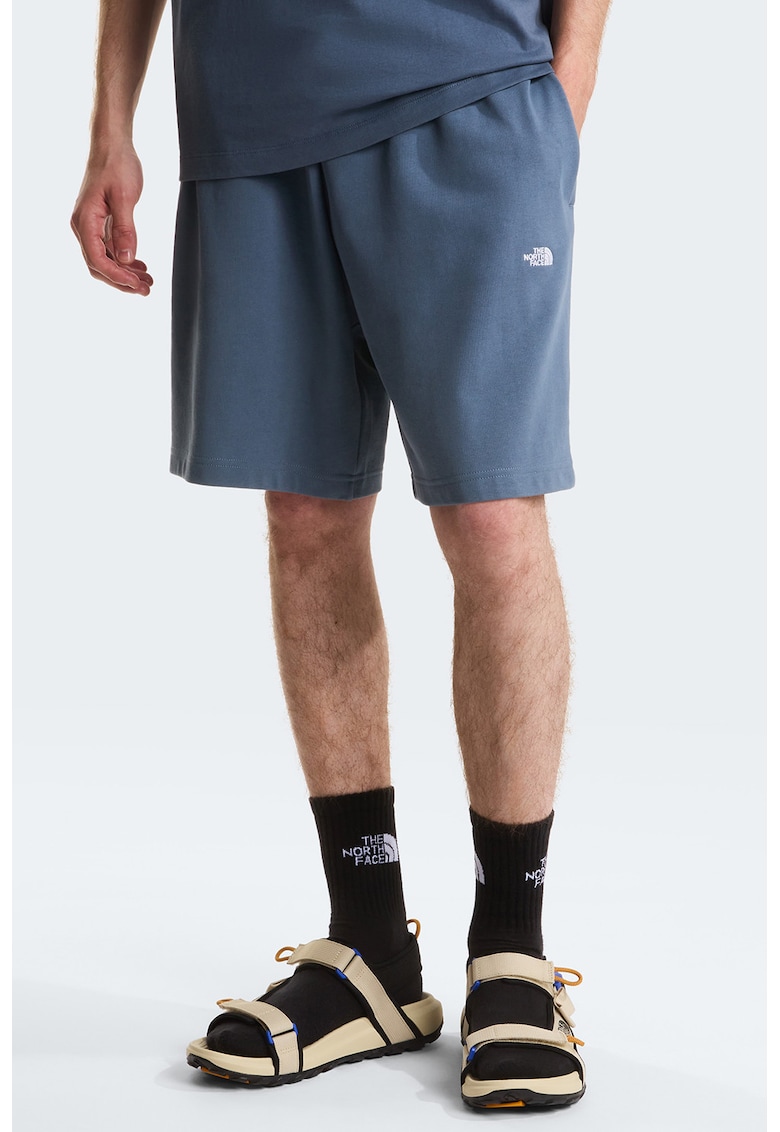 Pantaloni scurti lejeri din bumbac Essential - Albastru prafuit/Alb optic
