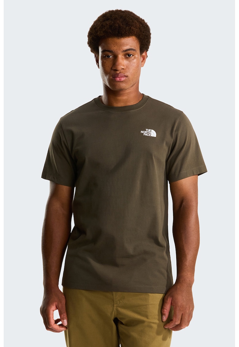 Tricou din bumbac North Faces - Alb/Verde menta/Maro pamantiu