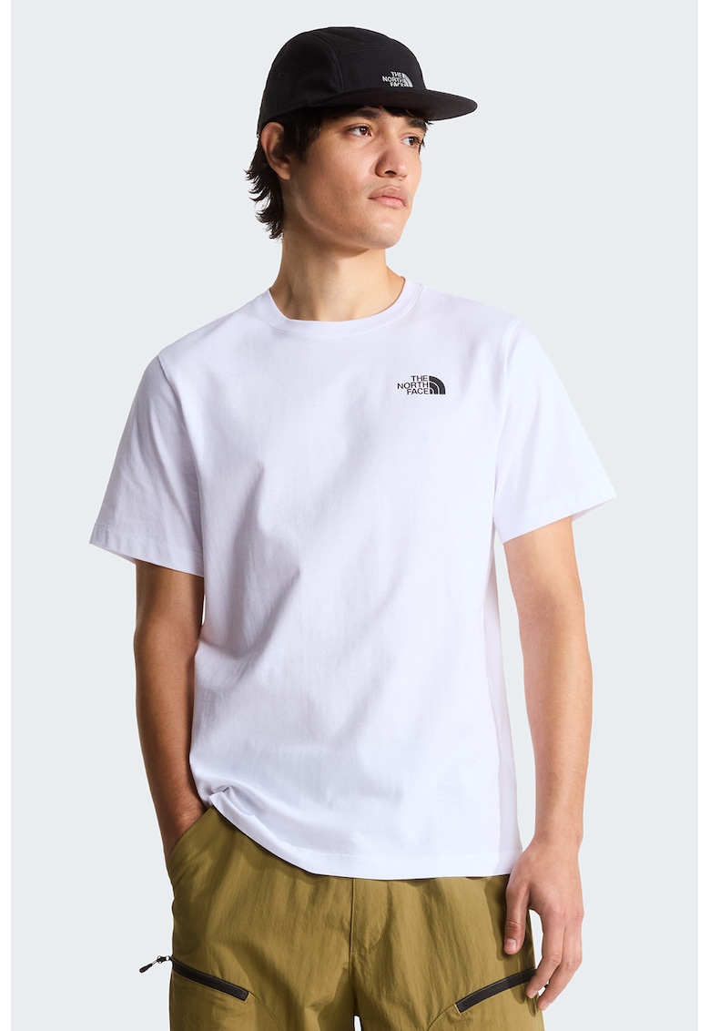 Tricou din bumbac North Faces - Alb/Gri antracit