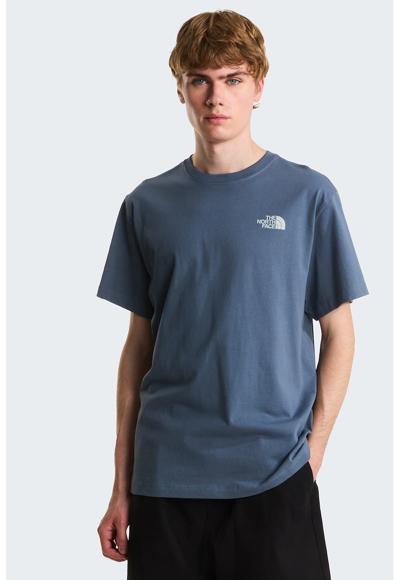 Tricou relaxed fit Retro - Albastru pastel/Albastru inchis