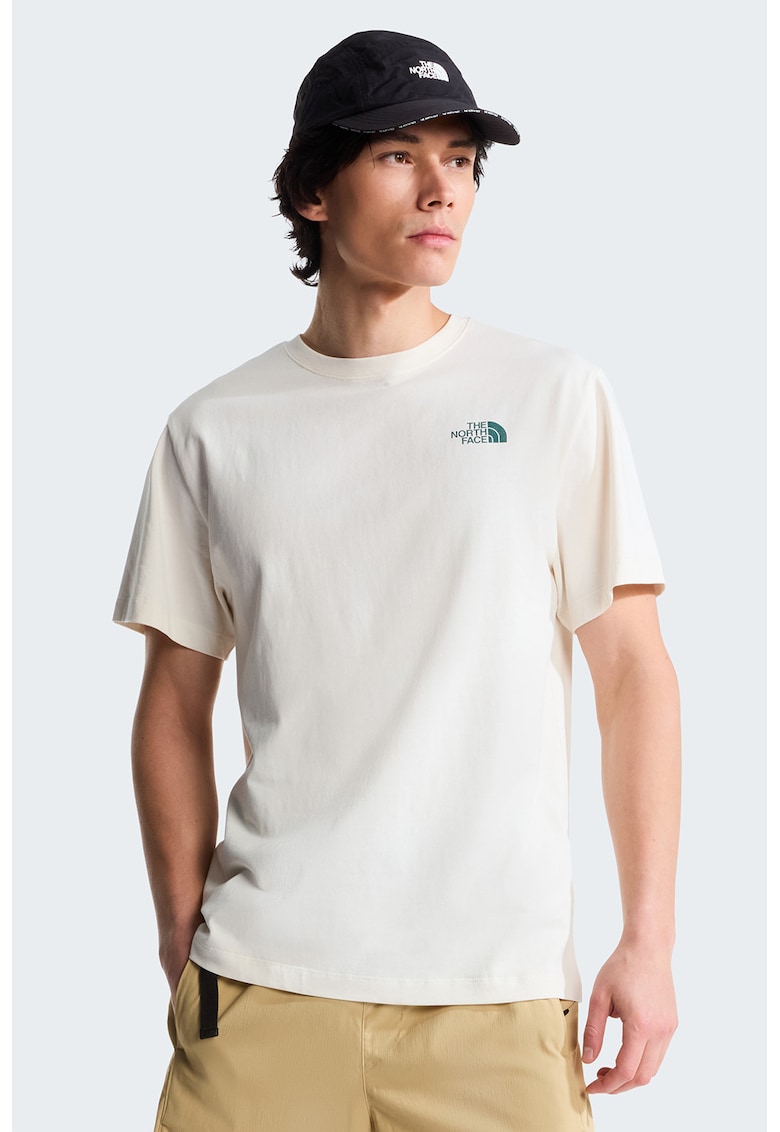 Tricou relaxed fit Retro - Verde englez/Alb murdar