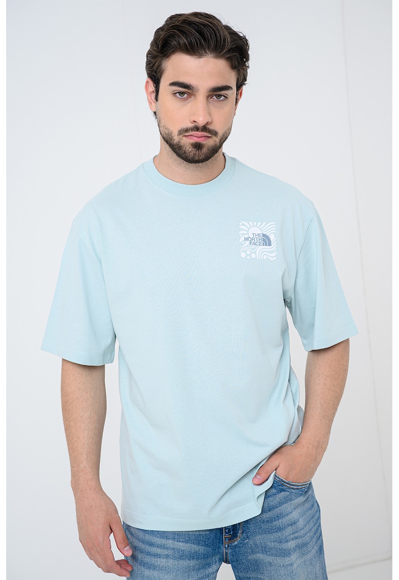 Tricou supradimensionat cu model grafic Sun - Verde menta