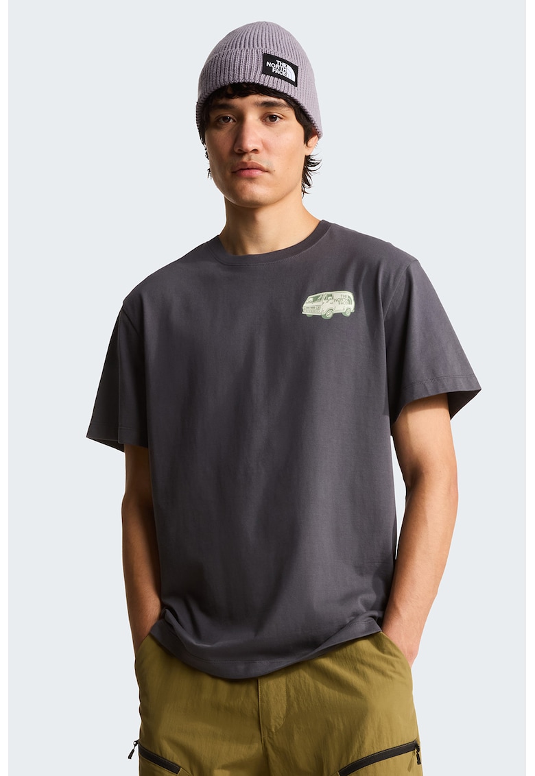 Tricou lejer din bumbac Van Life - Verde pal/Gri antracit/Verde fistic