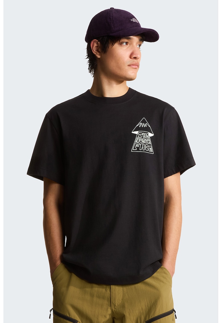 Tricou lejer din bumbac Mountain Play - Negru/Alb optic