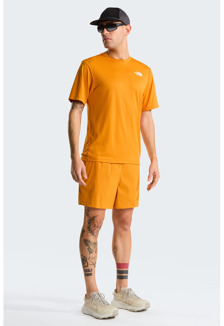 Tricou cu imprimeu logo pe partea din spate pentru fitness 24/7 - Portocaliu