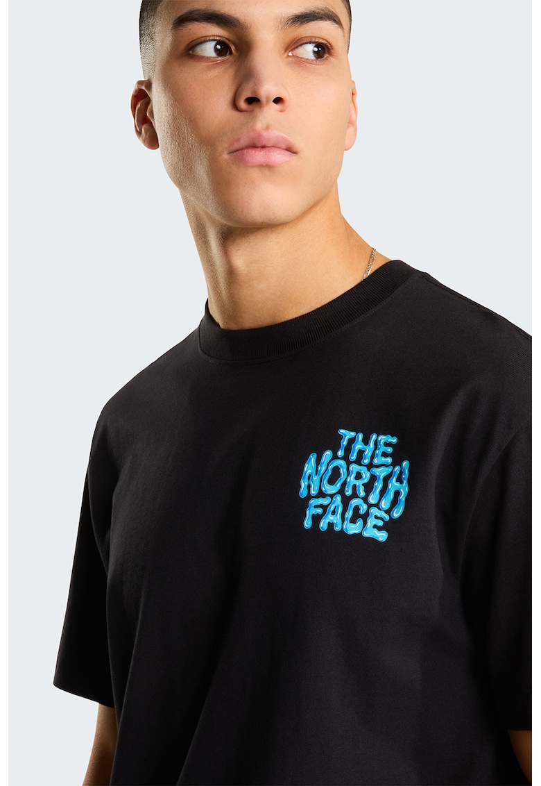 Tricou relaxed fit cu logo supradimensionat Drip - Negru/Albastru royal