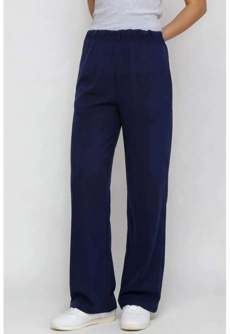 Pantaloni dama - viscoza/poliester/elastan - bleumarin